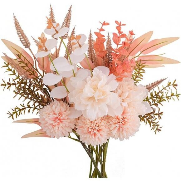 Artificial Flowers Bouquets Faux Flowers Plants Silk Plastic Floral Decorations - Picture 1 of 6